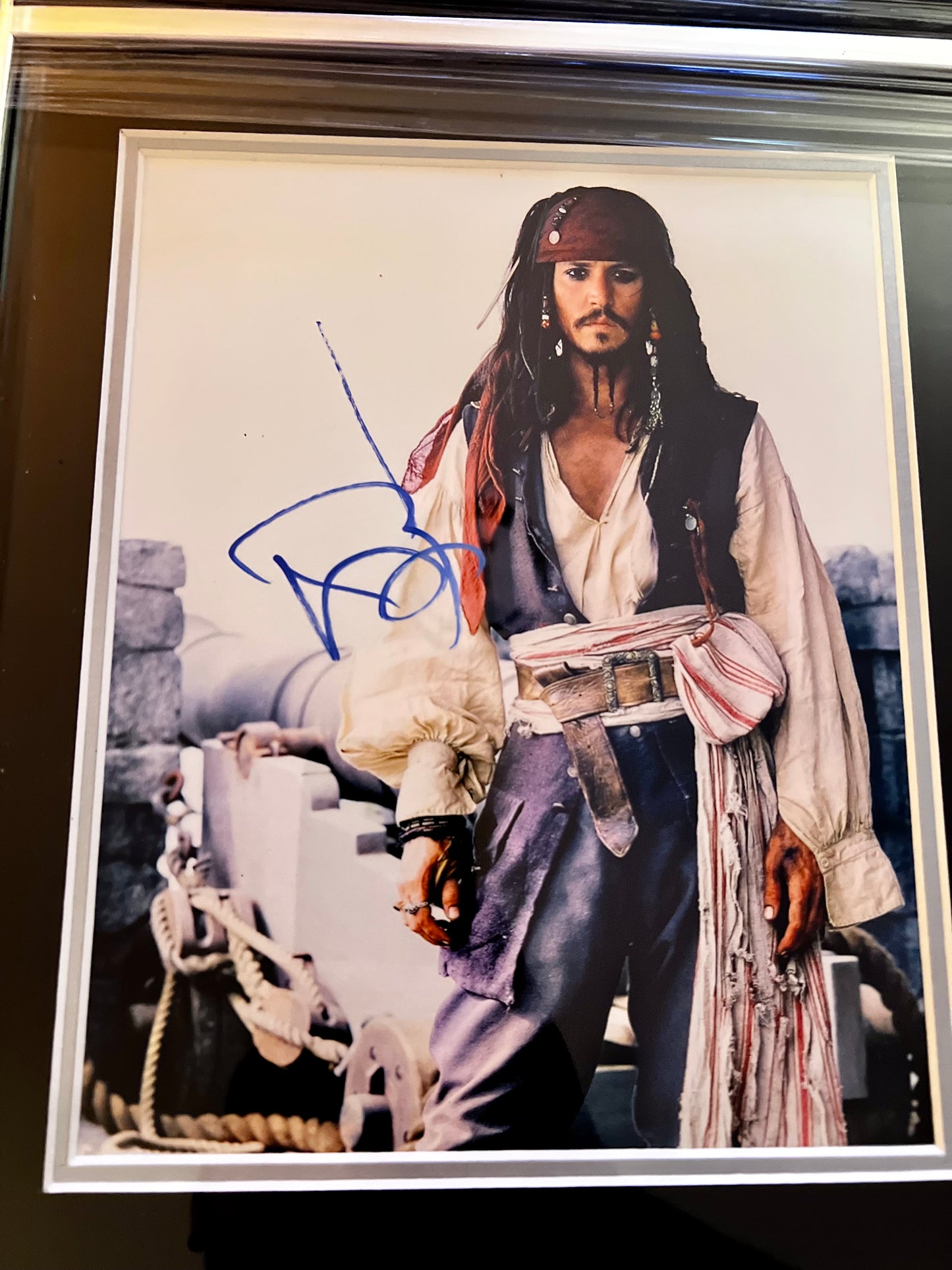 Johnny Depp Signed Pirates Of The Caribbean- Deluxe Framed