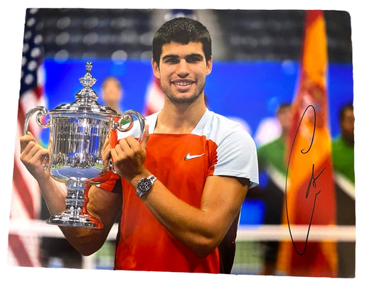 Carlos Alcaraz Signed 14x11 US Open Champion Photo