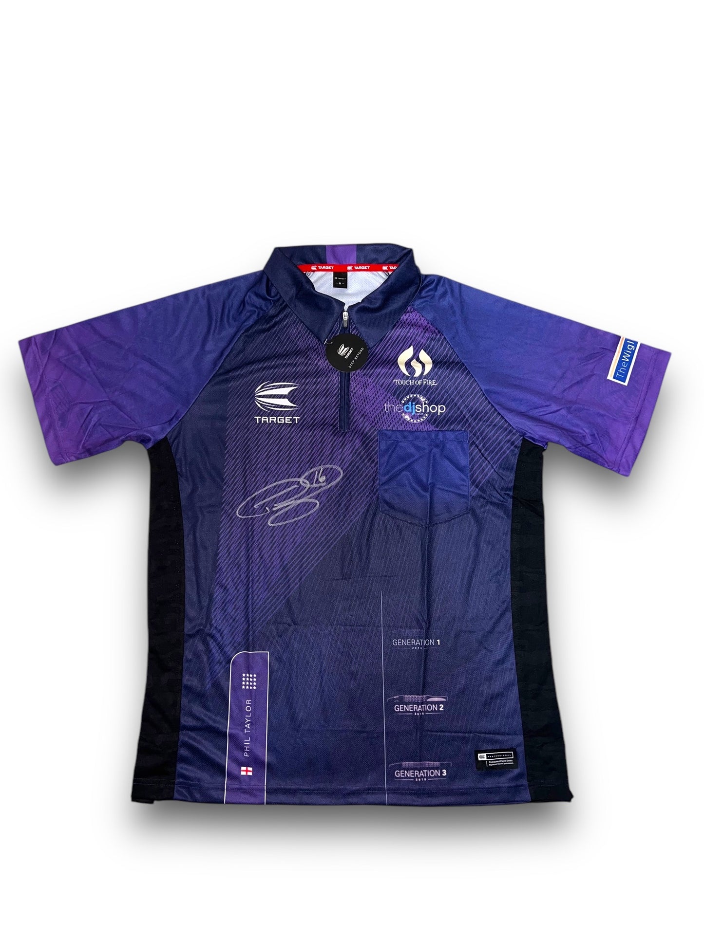Phil Taylor Signed 2024 Target Darts Shirt- Front Signed