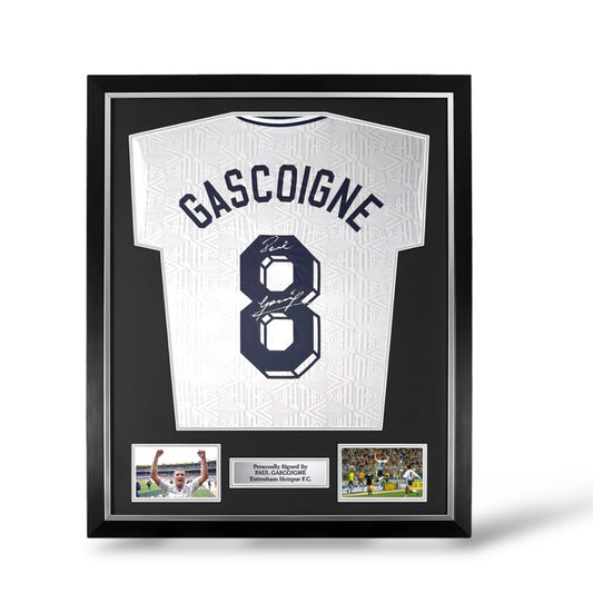 Paul Gascoigne ‘Gazza’ Signed Tottenham Hotspur 1991 Home Shirt- Deluxe Framed