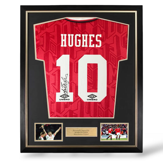 Mark Hughes Signed Manchester United 1992-1994 Home Shirt- Deluxe Framed