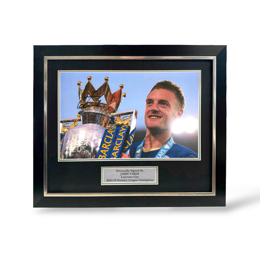 Jamie Vardy Signed Leicester City Champions Photo- Deluxe Framed