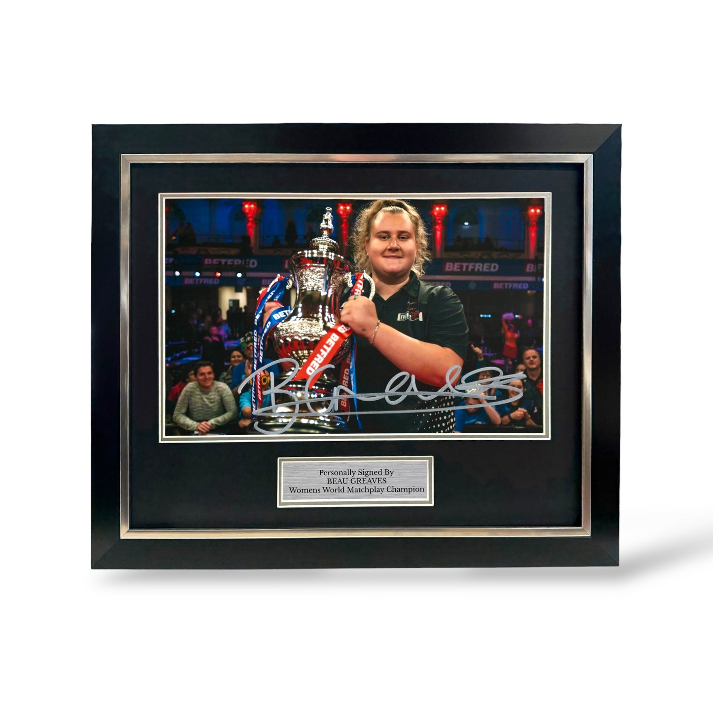 Beau Greaves Signed Womens World Matchplay Champion Photo- Deluxe Framed