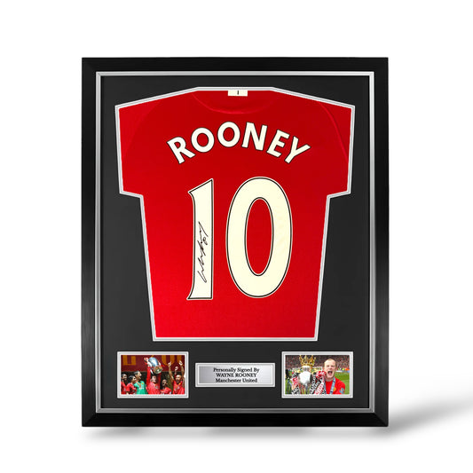 Wayne Rooney Signed Manchester United 2007-09 Home Shirt- Deluxe Framed