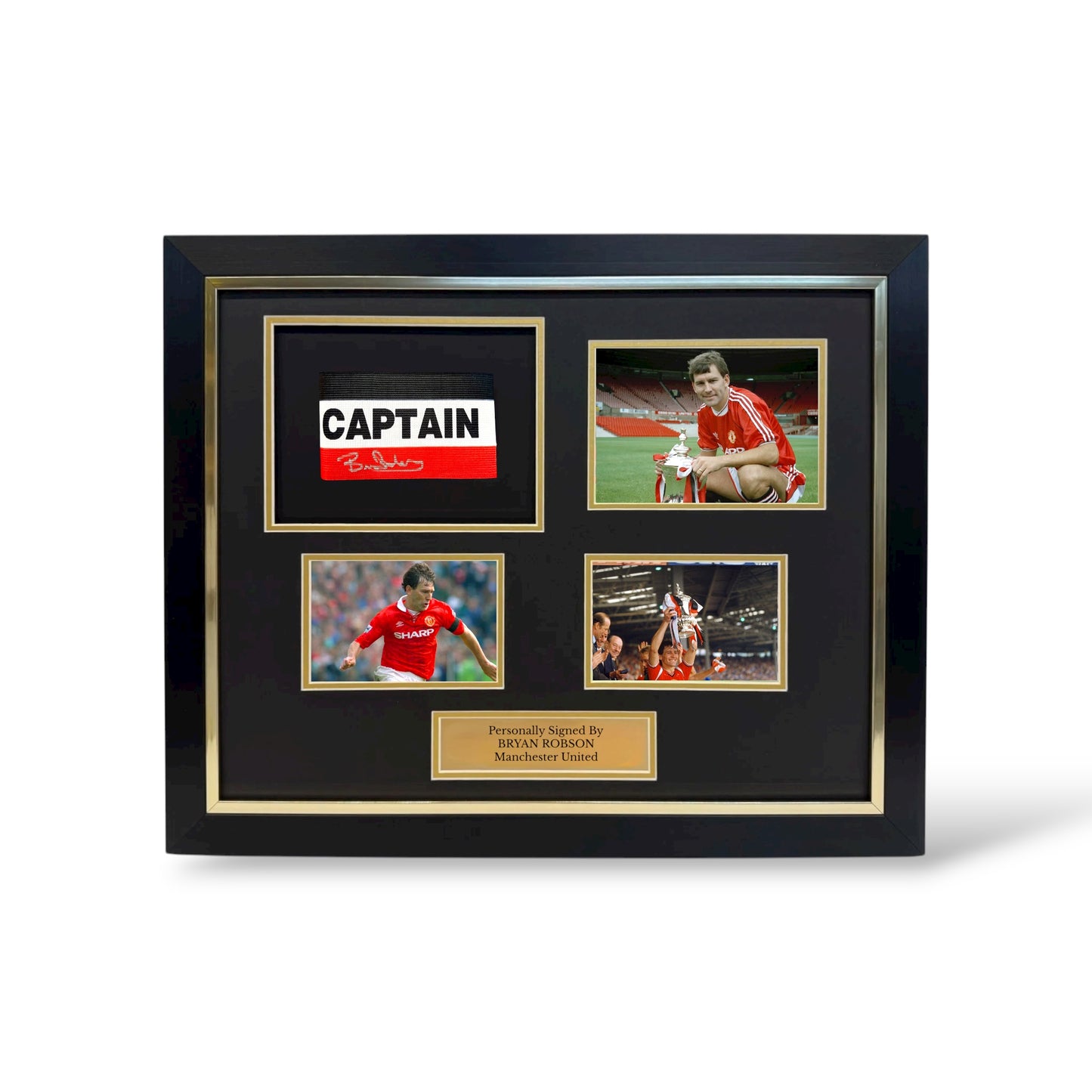 Bryan Robson Signed Captains Armband/ Manchester United- Deluxe Framed