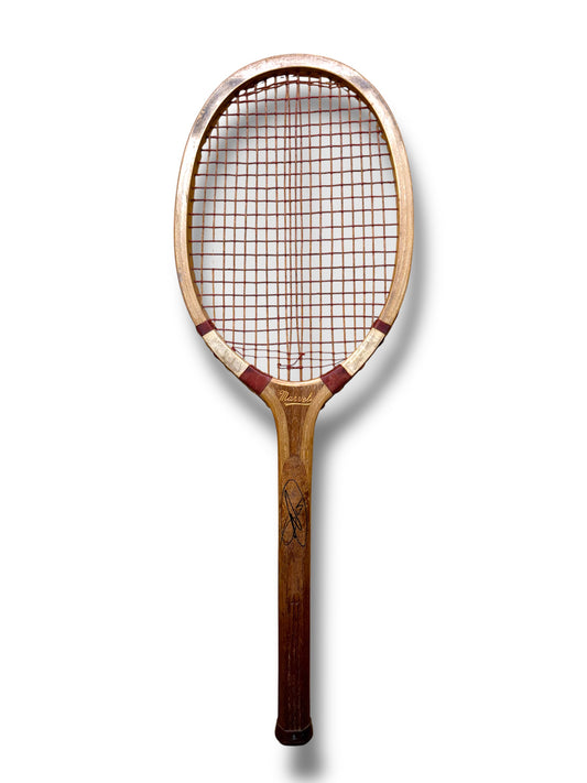 Novak Djokovic Signed Vintage Marvel 1900s Wooden Tennis Racket