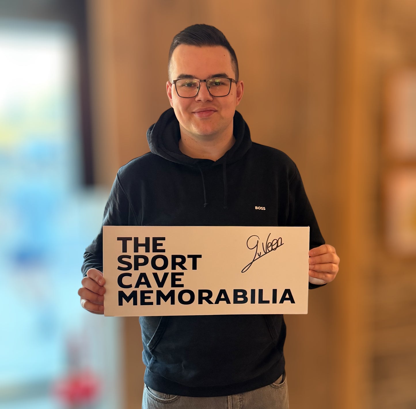 Gian Van Veen Signed 2025 European Darts Champion Photo- Deluxe Framed