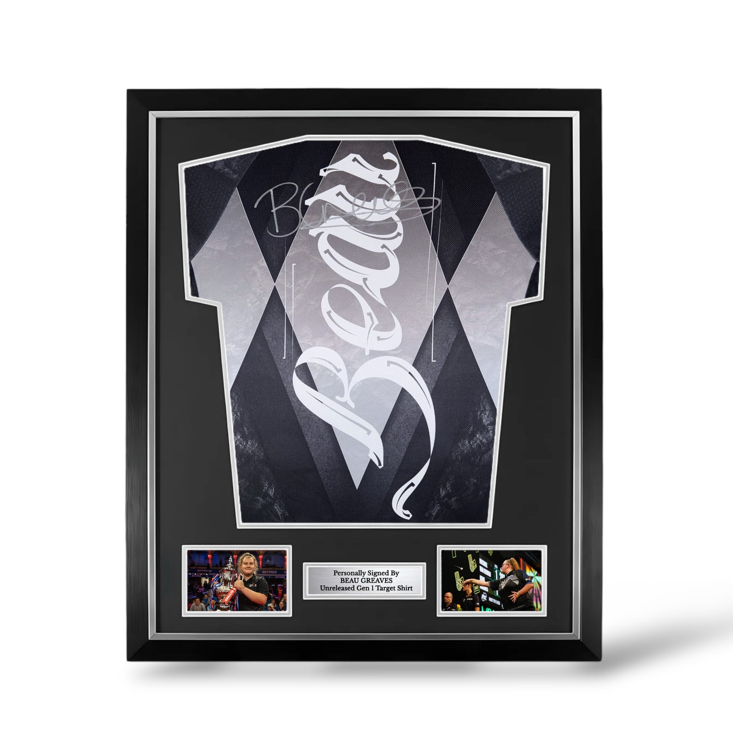 Beau Greaves Rear Signed Official Target Darts Shirt- Deluxe Framed