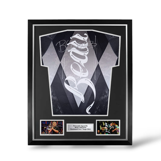 Beau Greaves Rear Signed Official Target Darts Shirt- Deluxe Framed