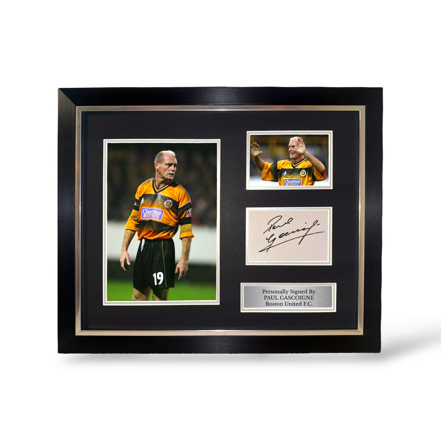 Paul Gascoigne Signed Boston United Montage- Deluxe Framed