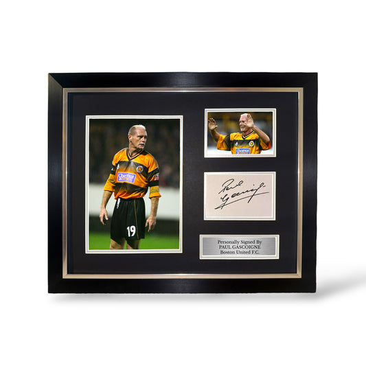 Paul Gascoigne Signed Boston United Montage- Deluxe Framed