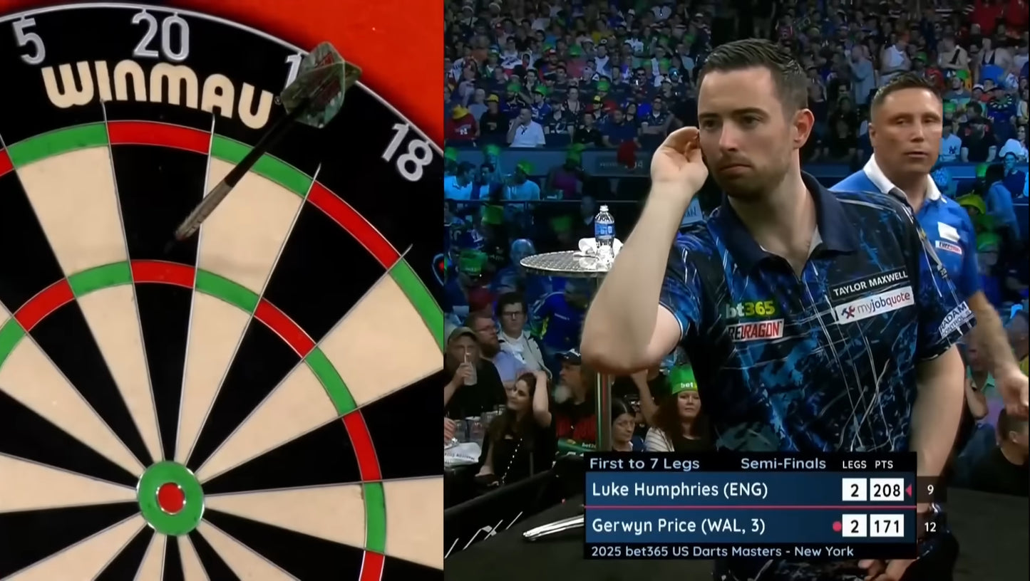 Luke Humphries MATCH WORN Signed US Darts Masters Semi Final 2025 Shirt v Gerwyn Price