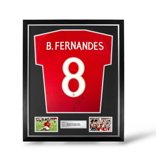 Bruno Fernandes Signed Manchester United 24/25 Home Shirt- Deluxe Framed