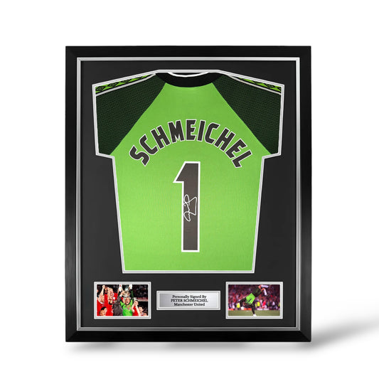 Peter Schmeichel Signed Manchester United 1998/99 GK Shirt- Deluxe Framed