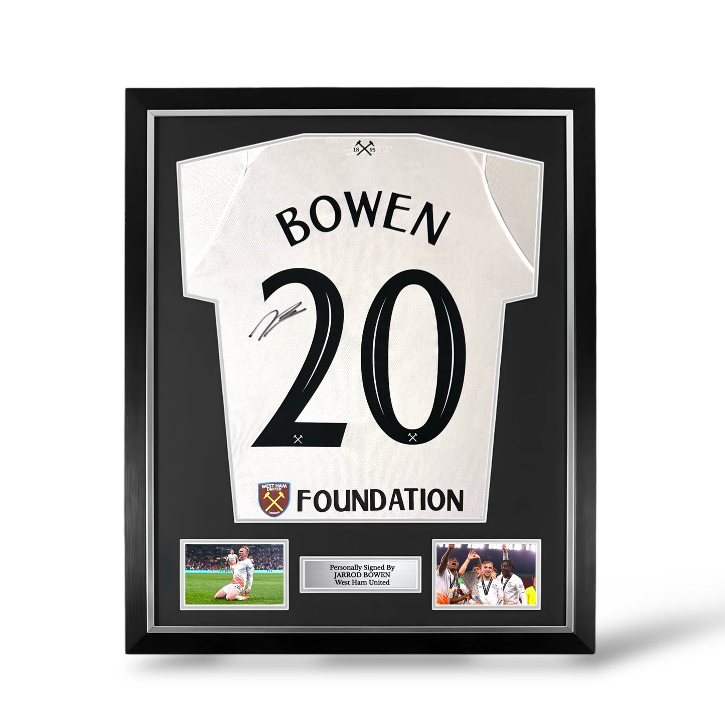 Jarrod Bowen Signed West Ham United 2023 Prague Europa Conference Shirt- Deluxe Framed