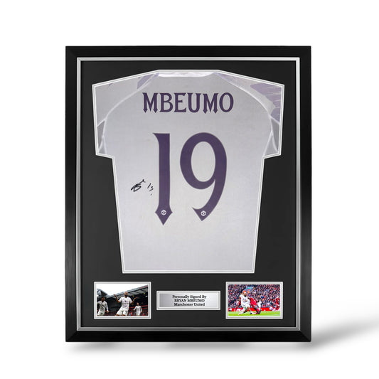 Bryan Mbeumo Signed Manchester United 2025/26 Away Shirt- Deluxe Framed