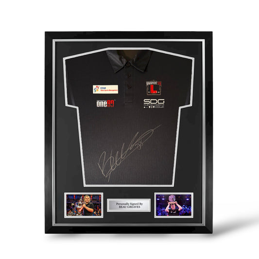 Beau Greaves Signed Official Darts Shirt- Deluxe Framed