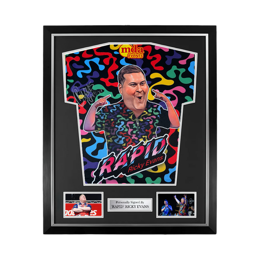 ‘Rapid’ Ricky Evans Rear Signed Darts Shirt (2025 Edition)- Deluxe Framed