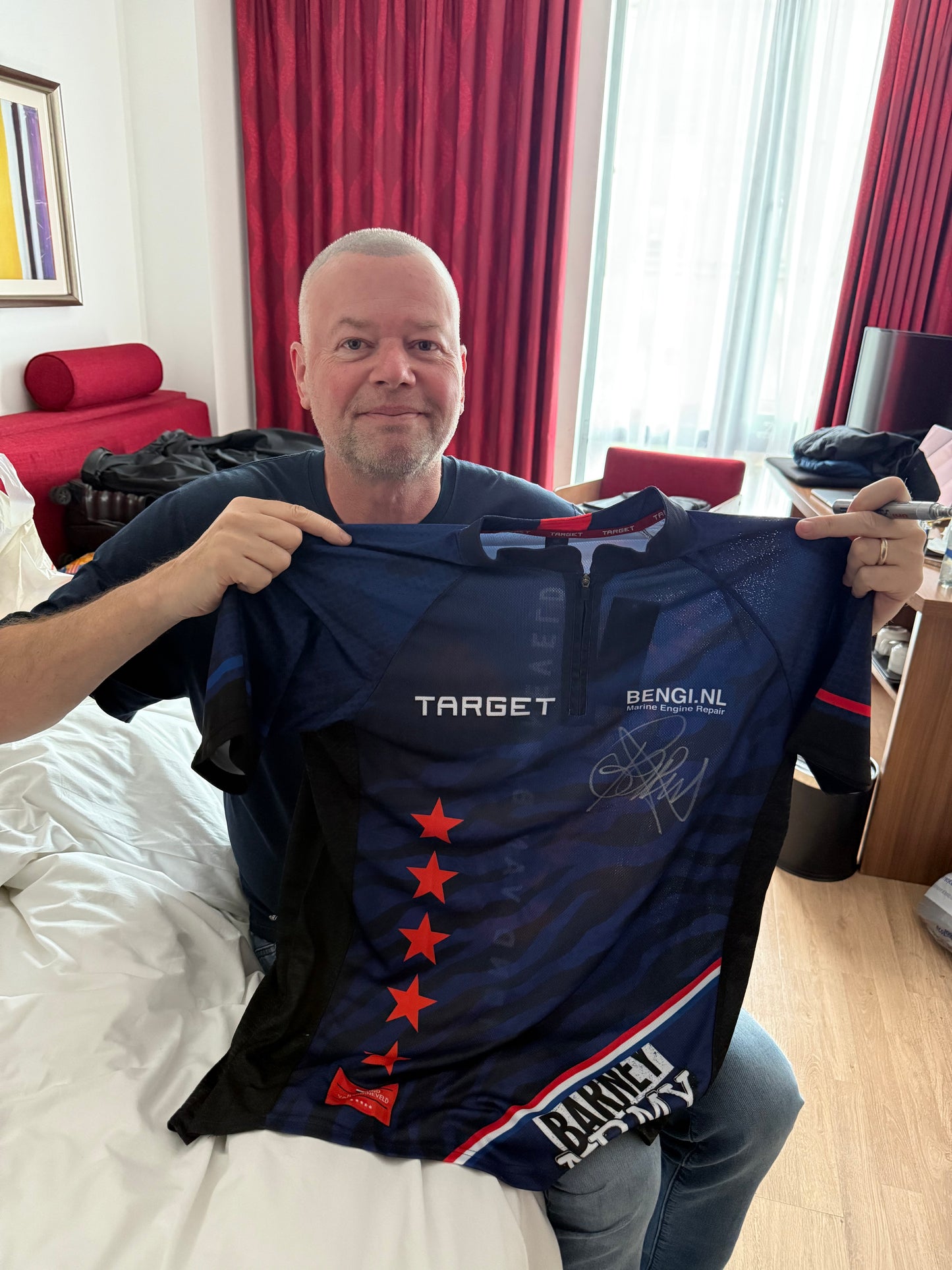 Raymond Van Barneveld Signed Official Target RVB Darts Shirt- Deluxe Framed