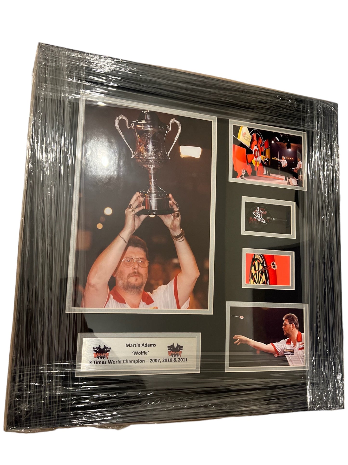 Martin ‘Wolfie’ Adams Signed Flight- Framed World Champion Montage