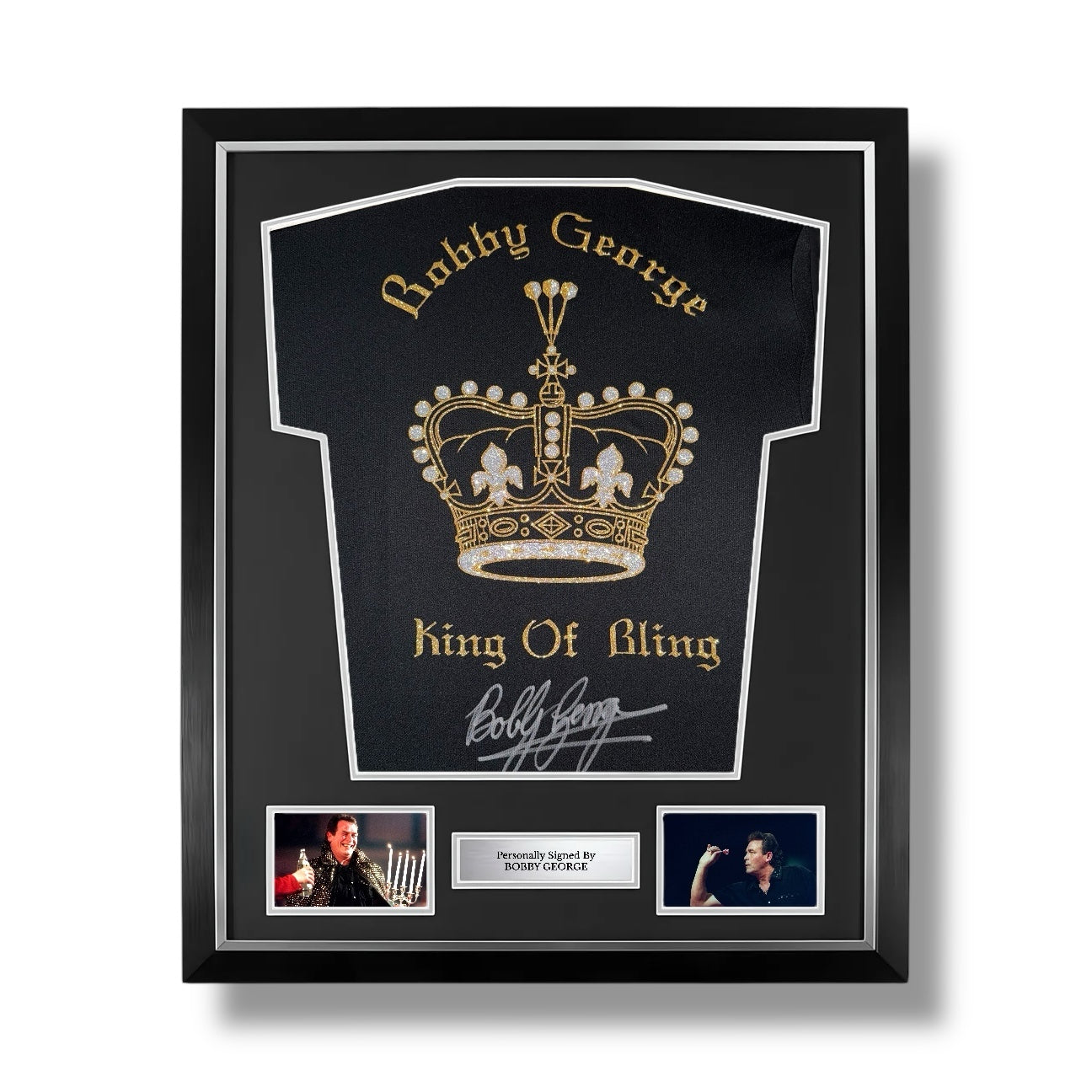Bobby George Signed Official Winmau Darts Shirt- Deluxe Framed