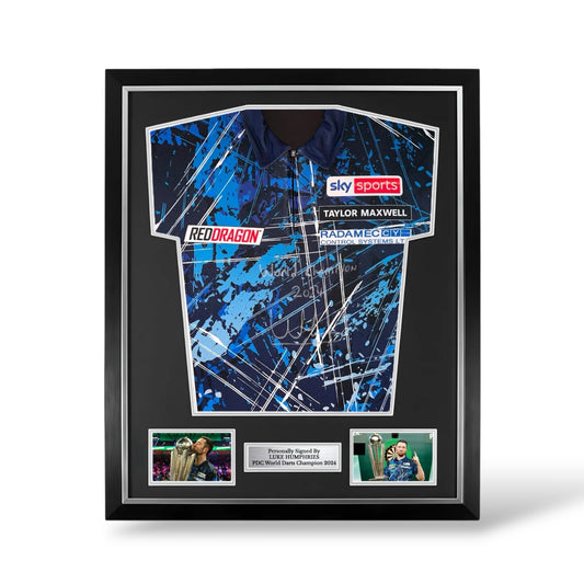 Luke Humphries Signed Official World Champion 2024 Shirt- Deluxe Framed