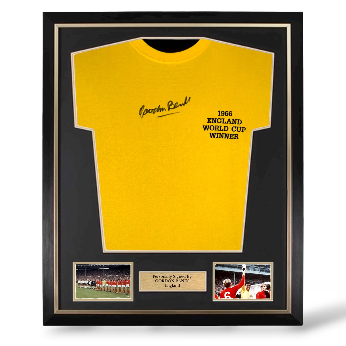 Gordon Banks Signed England 1966 World Cup Winner Shirt- Deluxe Framed