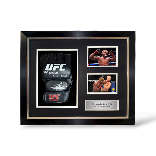 Ateba Gautier ‘The Silent Assassin’ Signed UFC Glove- Deluxe Framed