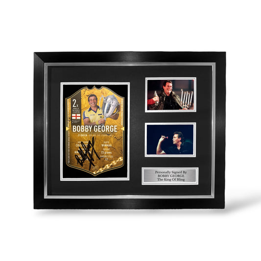 Bobby George Signed Ultimate Darts Card- Deluxe Framed