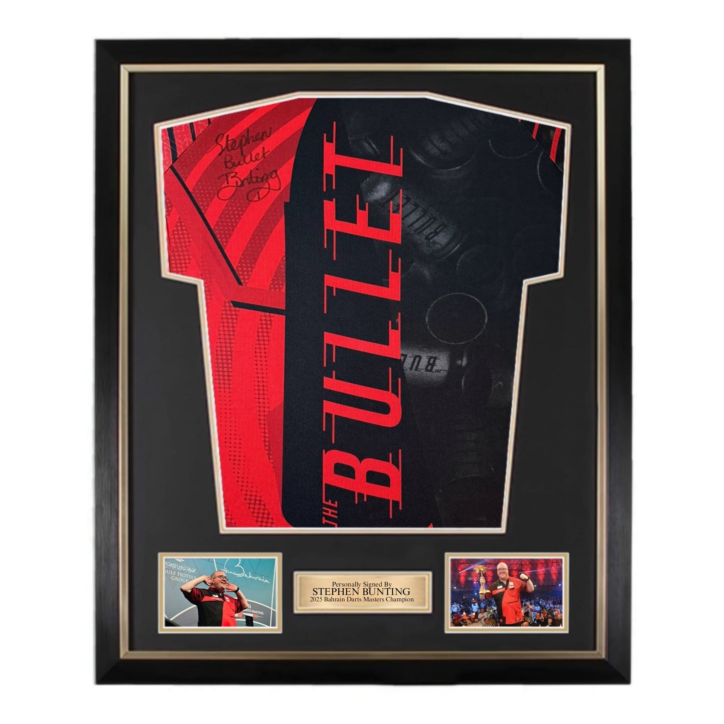 Stephen Bunting Rear Signed Official Target Darts Shirt- Deluxe Framed