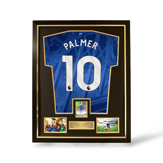 Cole Palmer Signed Official Topps Auto Card/ Chelsea 2025/26 Home Shirt- Deluxe Framed