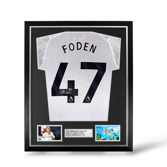Phil Foden Signed Manchester City 2023/24 Away Shirt- Deluxe Framed