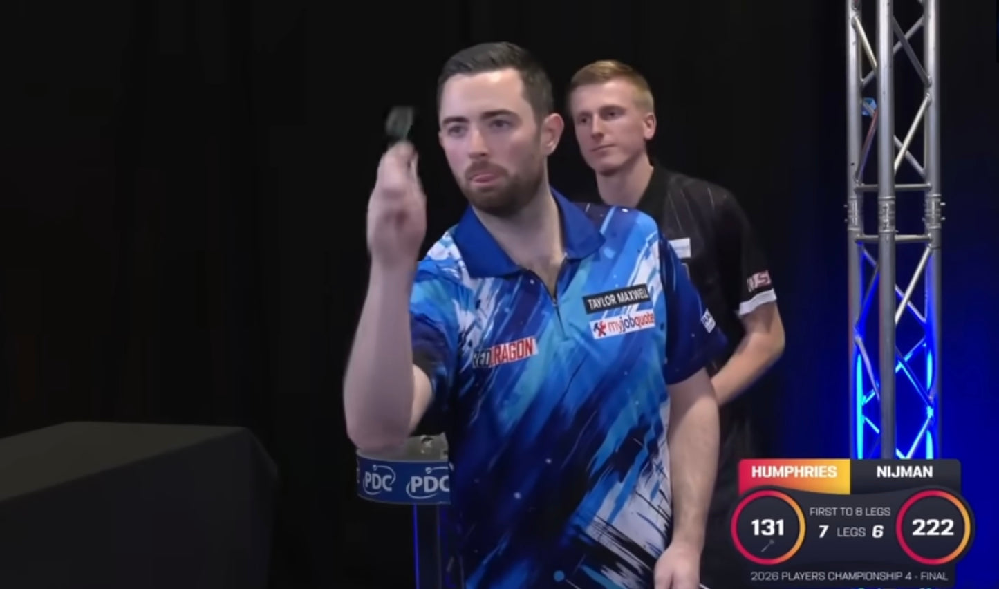 Luke Humphries MATCH WORN Signed 2026 Players Championship 4 Winners Shirt