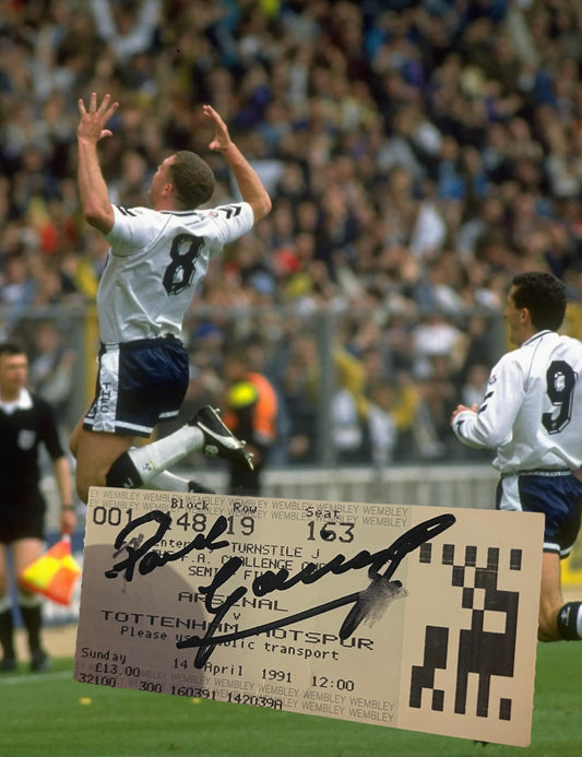 1991 FA Cup Semi Final Ticket- Arsenal v Tottenham Signed By Paul Gascoigne