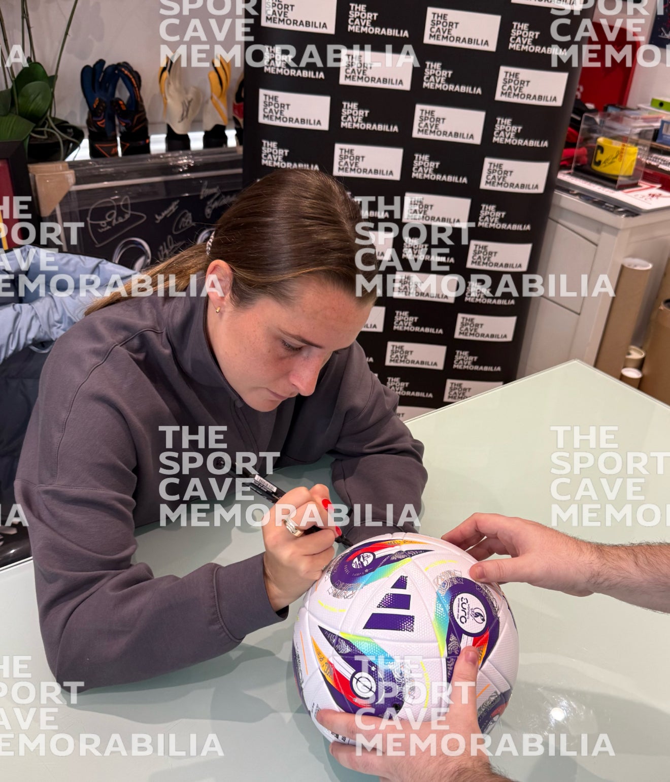 Ella Toone Signed Womens Euro 2025 Football- Deluxe Display Case