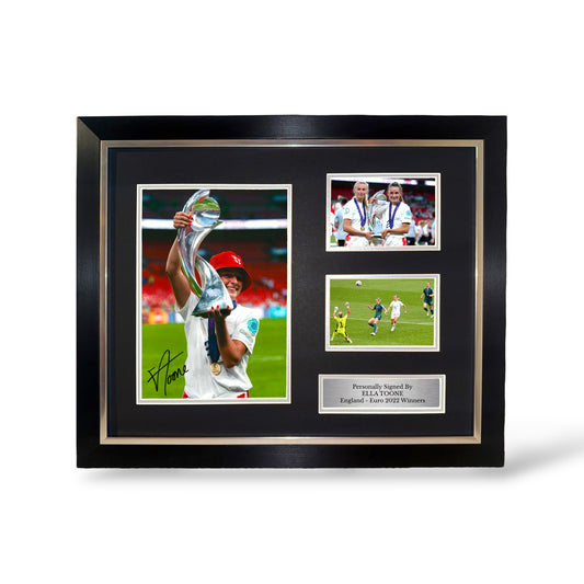 Ella Toone Signed England Euro 2022 Trophy Lift Winners Montage- Deluxe Framed