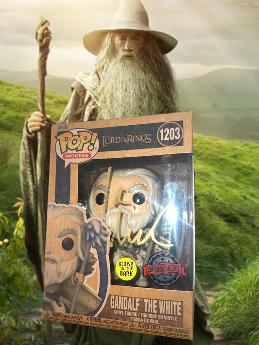 Ian Mckellen Signed Gandalf The White LOTR Funko Pop