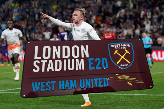 Jarrod Bowen Signed West Ham Street Sign