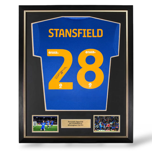 Jay Stansfield Signed Birmingham City 2025/26 Home Shirt- Deluxe Framed