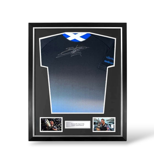 Gary Anderson Signed Official Unicorn Darts Shirt- Deluxe Framed