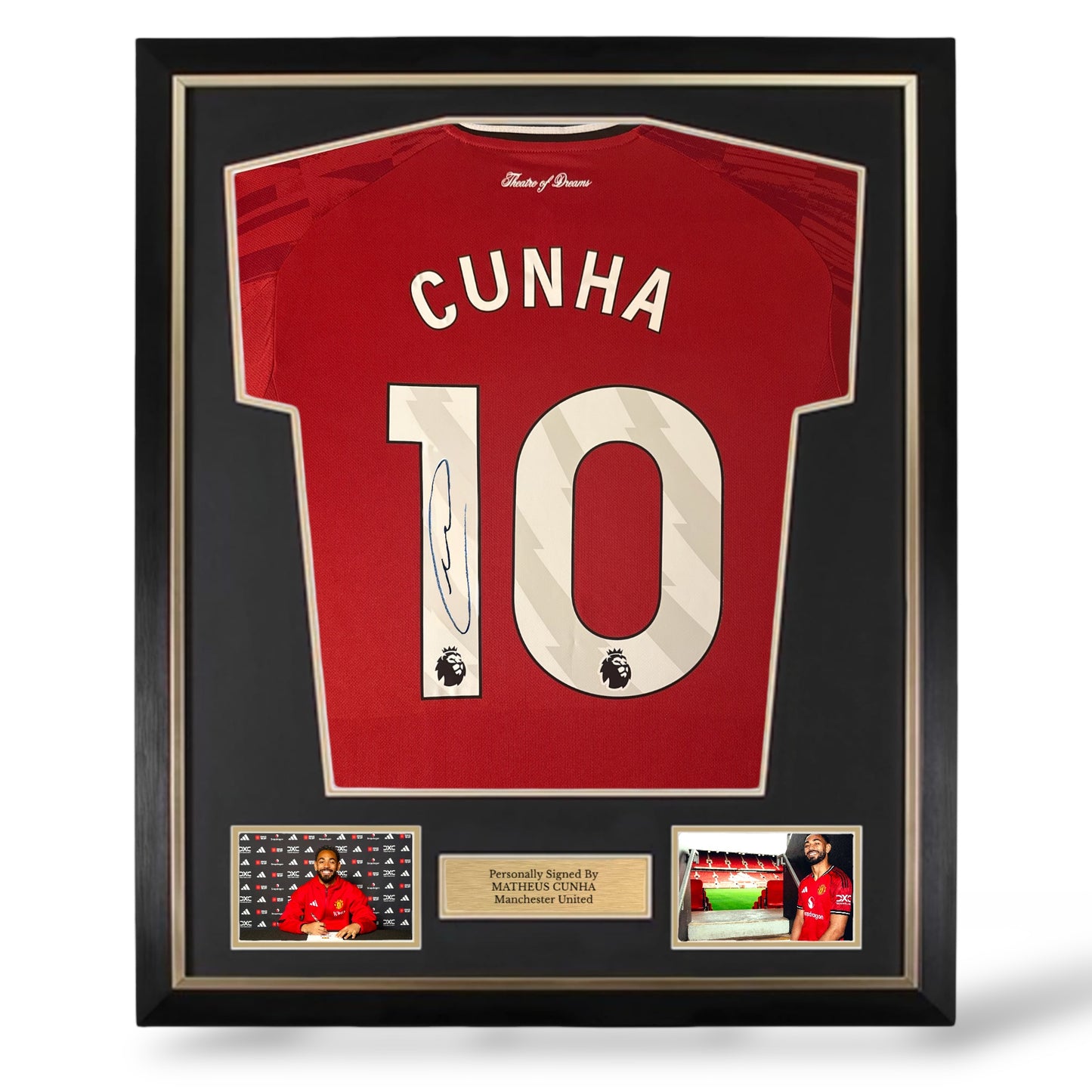 Matheus Cunha Signed Manchester United 25/26 Home Shirt- Deluxe Framed