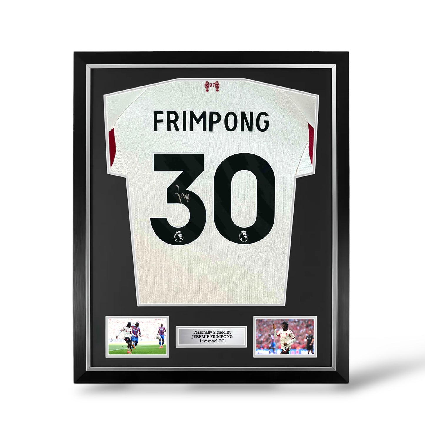 Jeremie Frimpong Signed Liverpool 2025/26 Away Shirt- Deluxe Framed