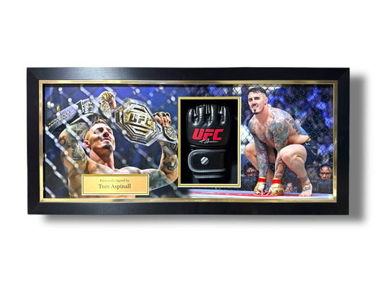 Tom Aspinall Signed Official UFC Glove- Deluxe Framed