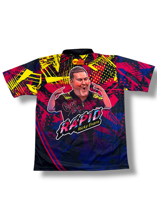 ‘Rapid’ Ricky Evans Rear Signed Darts Shirt