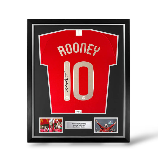 Wayne Rooney Signed Manchester United 2008 Champions League Shirt- Deluxe Framed