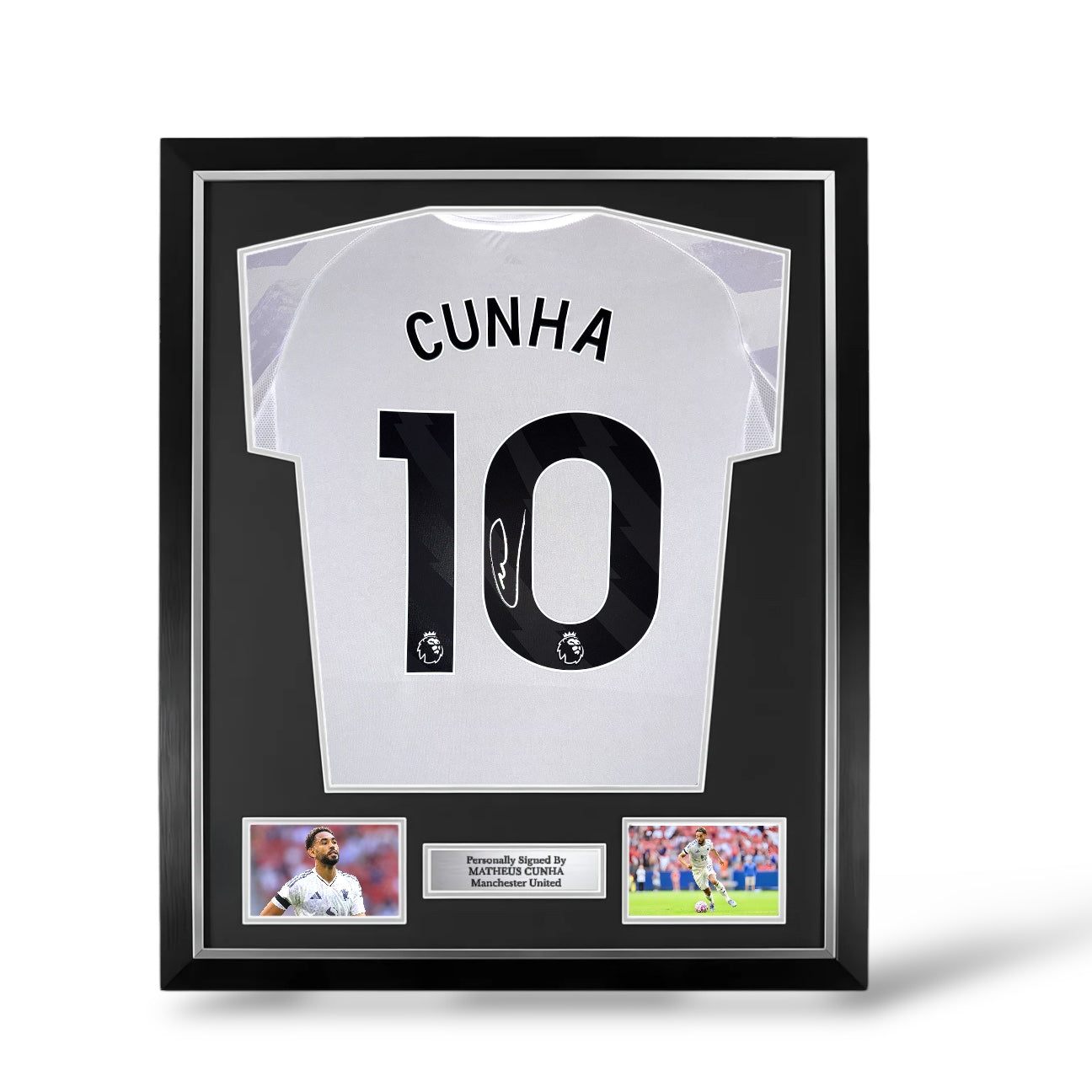 Matheus Cunha Signed Manchester United 25/26 Away Shirt- Deluxe Framed