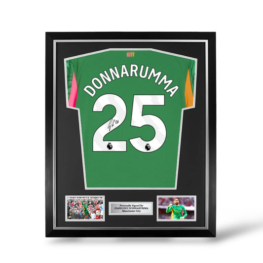 Gianluigi Donnarumma Signed Manchester City 2025/26 GK Shirt- Deluxe Framed