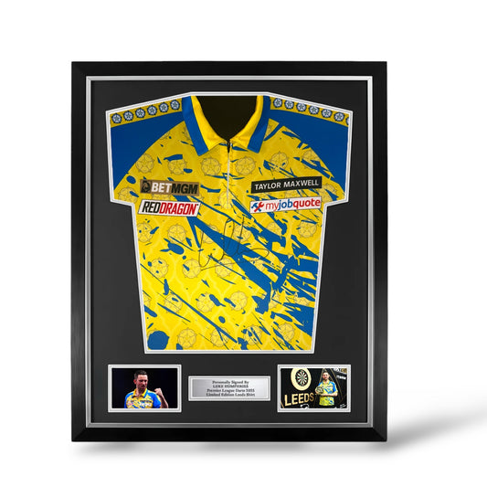 Luke Humphries Signed Official Premier League Leeds 2025 Shirt- Deluxe Framed