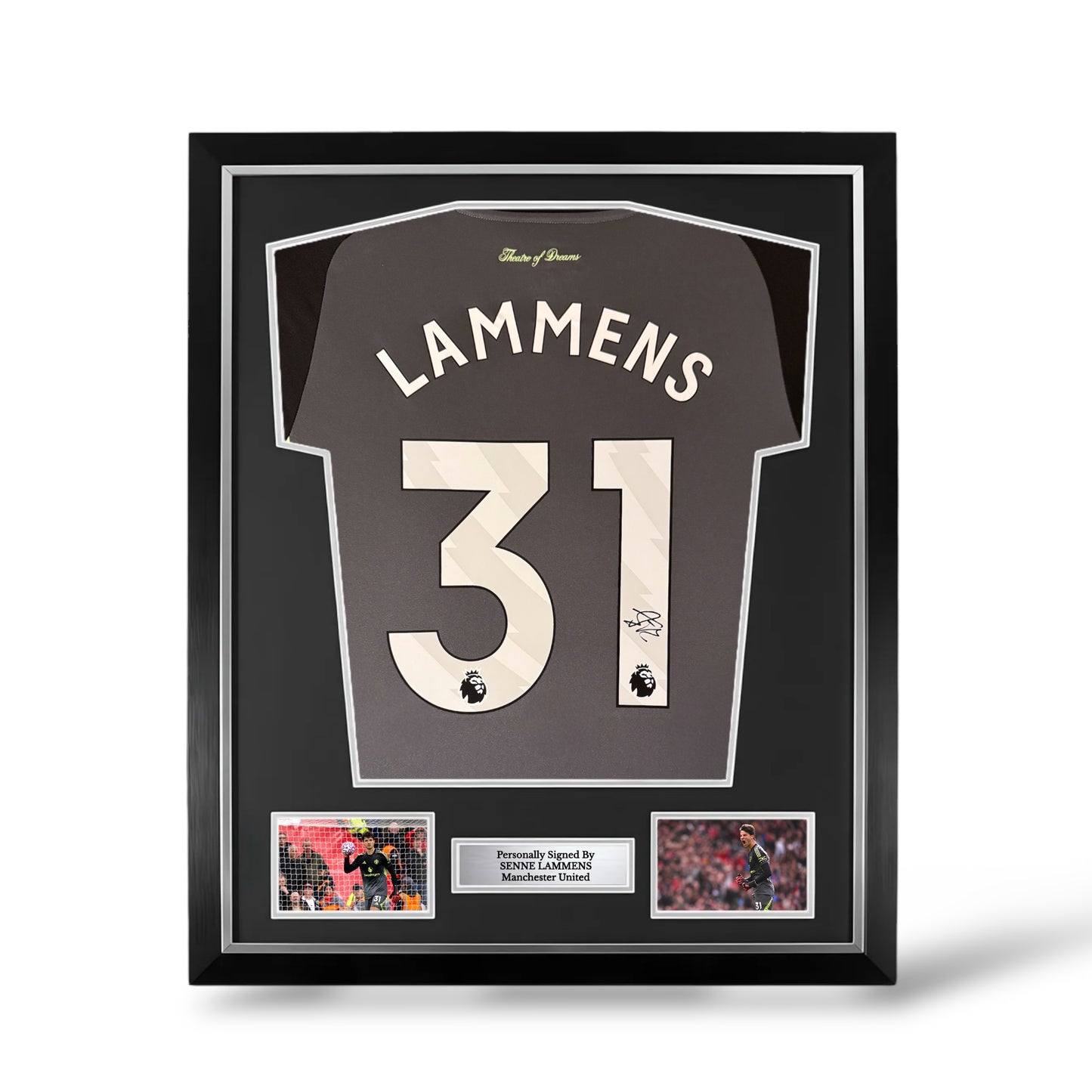 Senne Lammens Signed Manchester United 2025/26 GK Shirt- Deluxe Framed