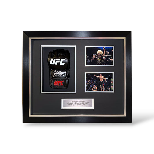 Khabib Nurmagomedov Signed UFC Glove- Deluxe Framed